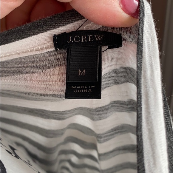J. Crew Polka Dot Striped Boat Neck Tee Medium - Picture 2 of 4
